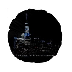 New York Skyline New York City Standard 15  Premium Round Cushions by Nexatart