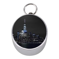 New York Skyline New York City Mini Silver Compasses by Nexatart