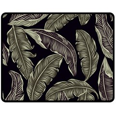 Jungle Leaves Tropical Pattern Double Sided Fleece Blanket (medium)  by Nexatart