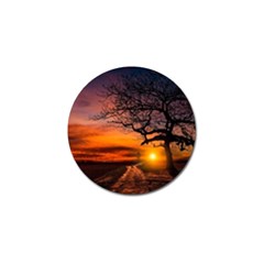 Lonely Tree Sunset Wallpaper Golf Ball Marker (10 Pack)