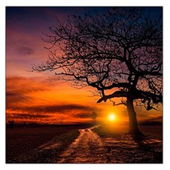 Lonely Tree Sunset Wallpaper Large Satin Scarf (square)