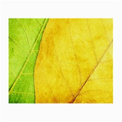 Green Yellow Leaf Texture Leaves Small Glasses Cloth (2-side)