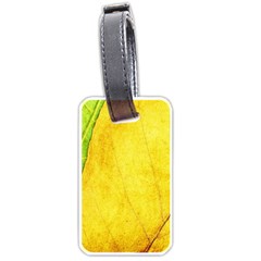 Green Yellow Leaf Texture Leaves Luggage Tags (one Side) 