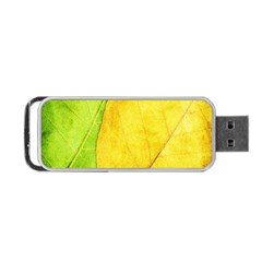 Green Yellow Leaf Texture Leaves Portable Usb Flash (two Sides) by Alisyart