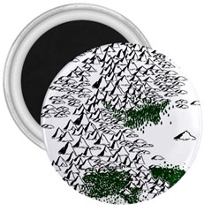 Montains Hills Green Forests 3  Magnets