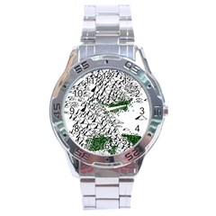 Montains Hills Green Forests Stainless Steel Analogue Watch