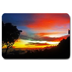 Sunset Mountain Indonesia Adventure Large Doormat  by Nexatart