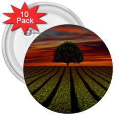 Natural Tree 3  Buttons (10 pack) 