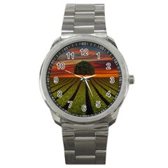 Natural Tree Sport Metal Watch