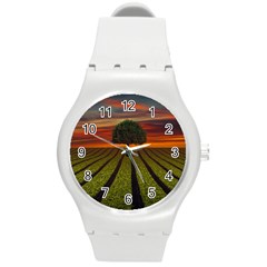 Natural Tree Round Plastic Sport Watch (M)