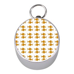 Small Fish Water Orange Mini Silver Compasses