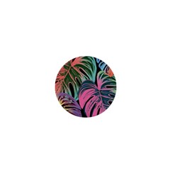 Leaves Tropical Jungle Pattern 1  Mini Buttons by Nexatart