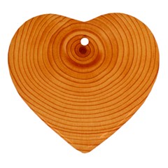 Rings Wood Line Heart Ornament (two Sides)