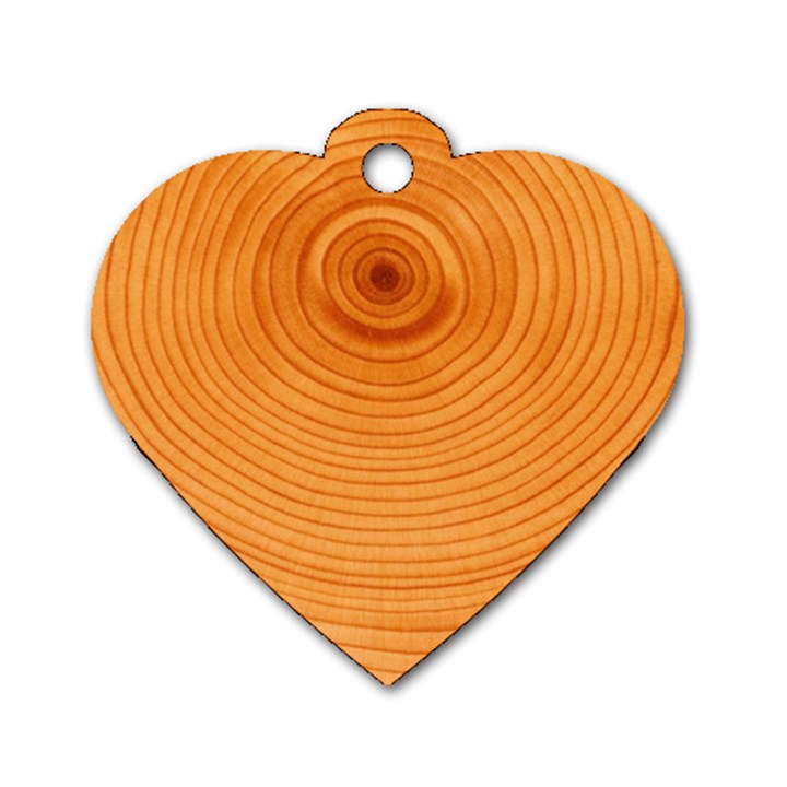 Rings Wood Line Dog Tag Heart (One Side)