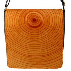 Rings Wood Line Flap Closure Messenger Bag (s)