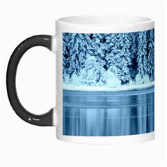 Snowy Forest Reflection Lake Morph Mugs by Alisyart