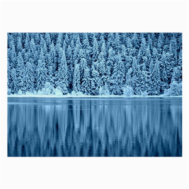 Snowy Forest Reflection Lake Large Glasses Cloth