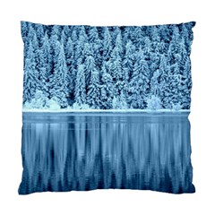 Snowy Forest Reflection Lake Standard Cushion Case (two Sides)