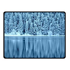 Snowy Forest Reflection Lake Fleece Blanket (small)