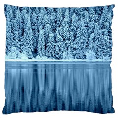 Snowy Forest Reflection Lake Large Cushion Case (one Side)