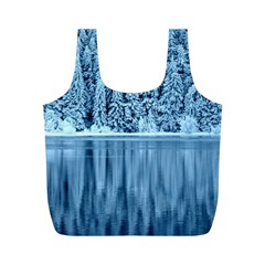 Snowy Forest Reflection Lake Full Print Recycle Bag (m)