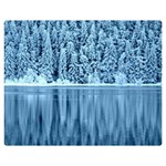 Snowy Forest Reflection Lake Double Sided Flano Blanket (Medium)  60 x50  Blanket Back