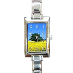 Tree In Field Rectangle Italian Charm Watch by Alisyart