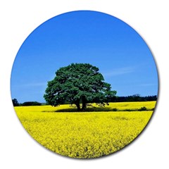 Tree In Field Round Mousepads by Alisyart