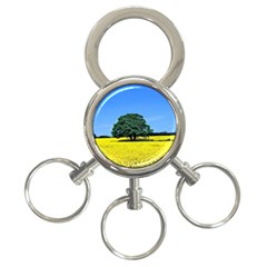 Tree In Field 3-ring Key Chains