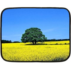 Tree In Field Double Sided Fleece Blanket (mini) 