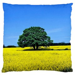 Tree In Field Large Cushion Case (one Side)