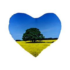 Tree In Field Standard 16  Premium Heart Shape Cushions by Alisyart
