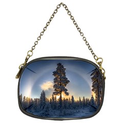 Winter Sunset Pine Tree Chain Purse (two Sides)