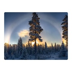 Winter Sunset Pine Tree Double Sided Flano Blanket (mini) 