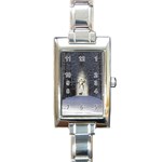 Trees Nature Snow Deer Landscape Winter Rectangle Italian Charm Watch Front