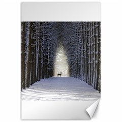 Trees Nature Snow Deer Landscape Winter Canvas 20  X 30 