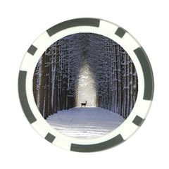 Trees Nature Snow Deer Landscape Winter Poker Chip Card Guard