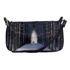 Trees Nature Snow Deer Landscape Winter Shoulder Clutch Bag