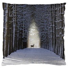 Trees Nature Snow Deer Landscape Winter Standard Flano Cushion Case (one Side)