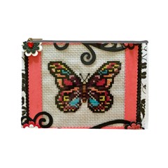 Cross Stitch Butterfly Cosmetic Bag (large)