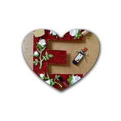 E Is For Everything Rubber Coaster (heart)  by DeneWestUK