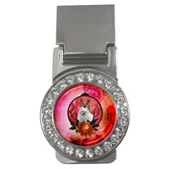 Cute Pemeranian With Flowers Money Clips (cz) 