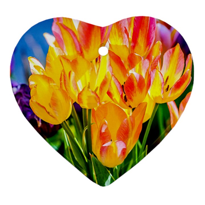 Festival Of Tulip Flowers Ornament (Heart)