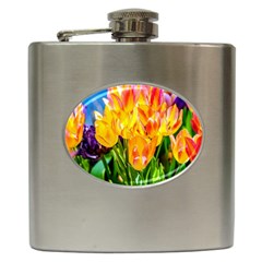 Festival Of Tulip Flowers Hip Flask (6 Oz) by FunnyCow