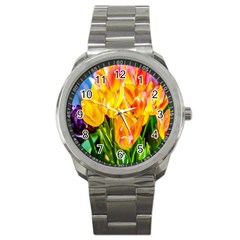 Festival Of Tulip Flowers Sport Metal Watch by FunnyCow