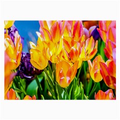 Festival Of Tulip Flowers Large Glasses Cloth (2-side) by FunnyCow