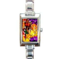 Fancy Tulip Flowers In Spring Rectangle Italian Charm Watch by FunnyCow