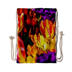 Fancy Tulip Flowers In Spring Drawstring Bag (small) by FunnyCow