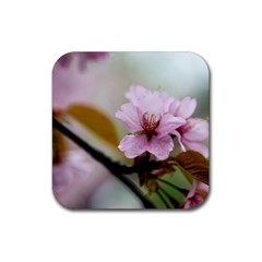 Soft Rains Of Spring Rubber Coaster (square)  by FunnyCow