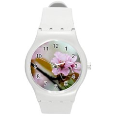 Soft Rains Of Spring Round Plastic Sport Watch (m) by FunnyCow